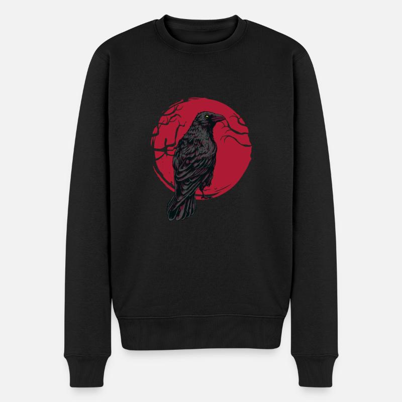 Rabe Krähe Vogel Kraehe Vögel Natur Crow GEschenk - Männer Premium Bio Pullover - Schwarz