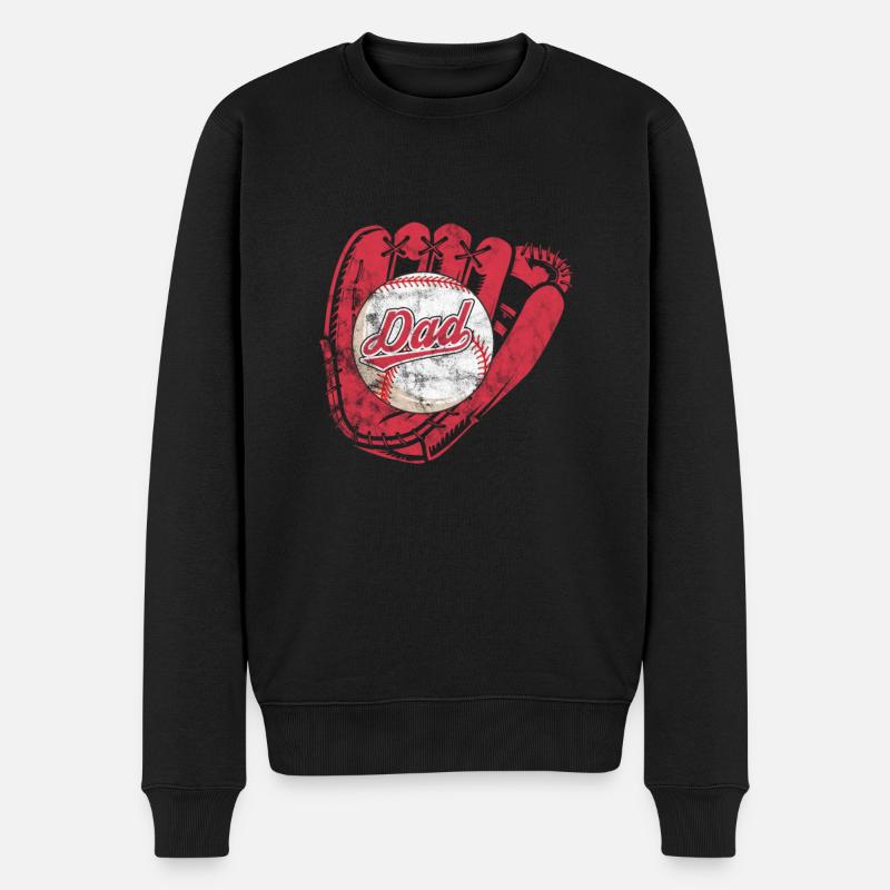 Baseball Vater - Männer Premium Bio Pullover - Schwarz