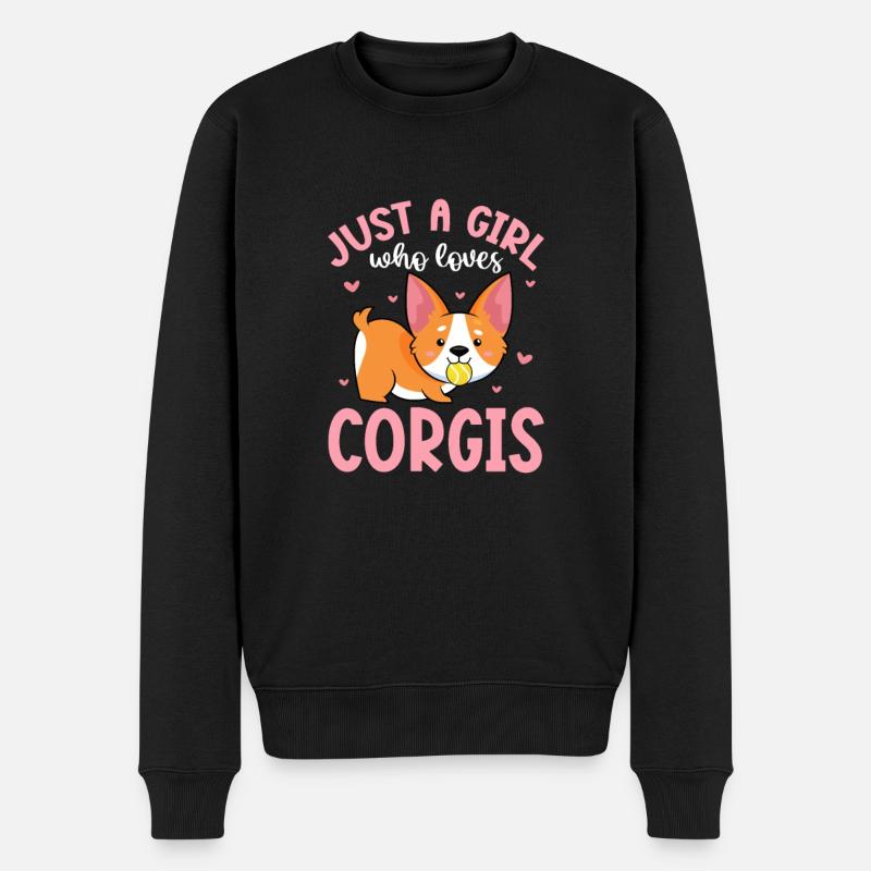Corgi - Männer Premium Bio Pullover - Schwarz