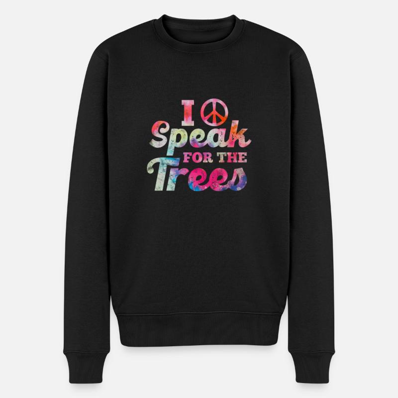 Hippie - Männer Premium Bio Pullover - Schwarz