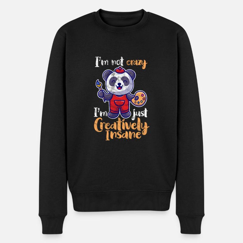 Panda - Männer Premium Bio Pullover - Schwarz