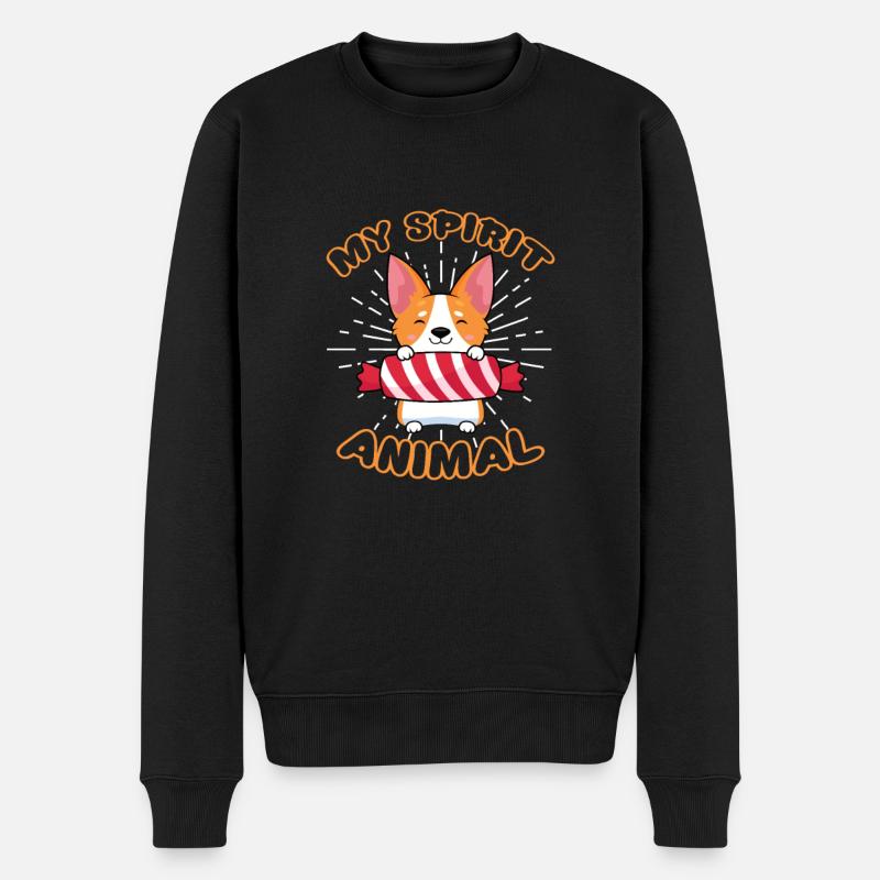 Corgi - Männer Premium Bio Pullover - Schwarz