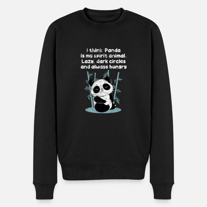 Panda - Männer Premium Bio Pullover - Schwarz