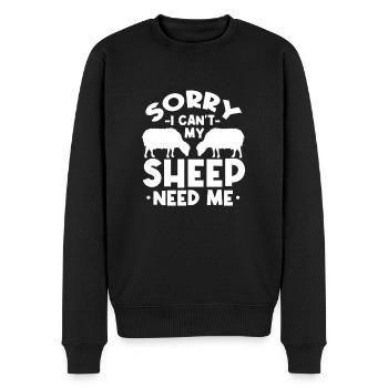 Får - Økologisk premium-sweatshirt til mænd - sort - Foran - Nico (187cm)