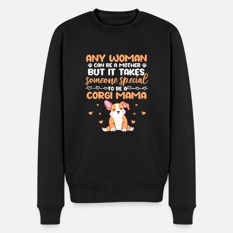 Corgi - Männer Premium Bio Pullover - Schwarz
