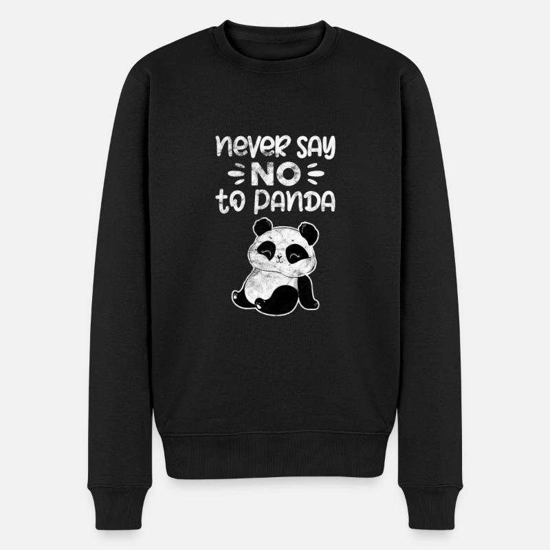 Panda - Männer Premium Bio Pullover - Schwarz