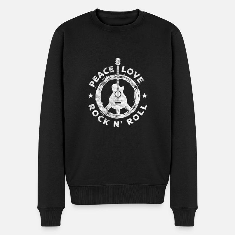 Hippie - Männer Premium Bio Pullover - Schwarz