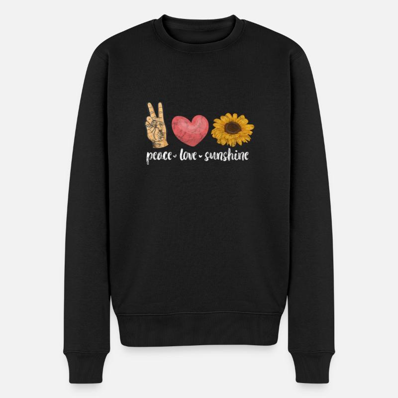 Hippie - Männer Premium Bio Pullover - Schwarz