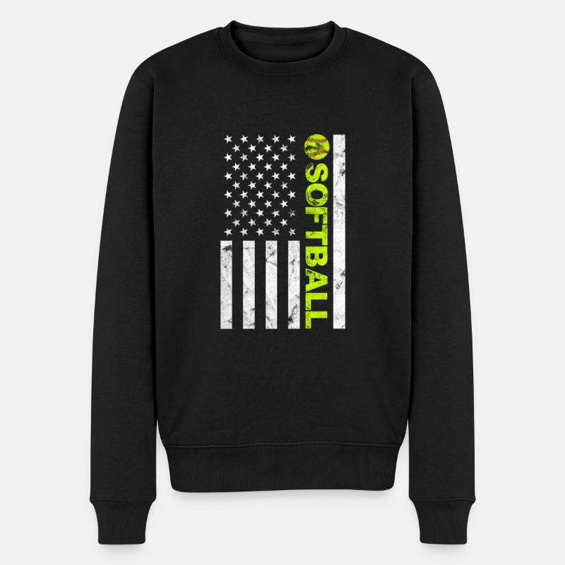 Softball États-Unis - Pull Premium bio Homme - noir