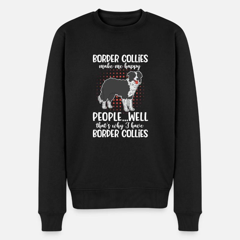 Border Collie Hund Hunde Hütehund Geschenk - Männer Premium Bio Pullover - Schwarz