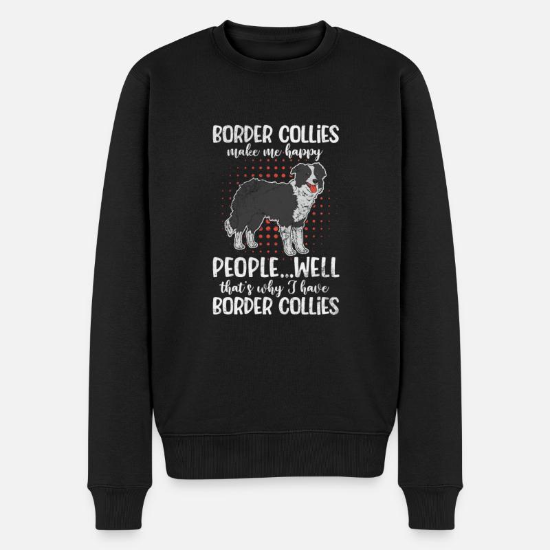 Border Collie - Männer Premium Bio Pullover - Schwarz