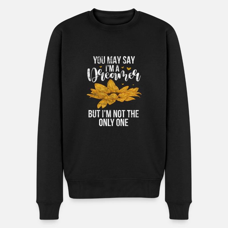 Hippie - Männer Premium Bio Pullover - Schwarz