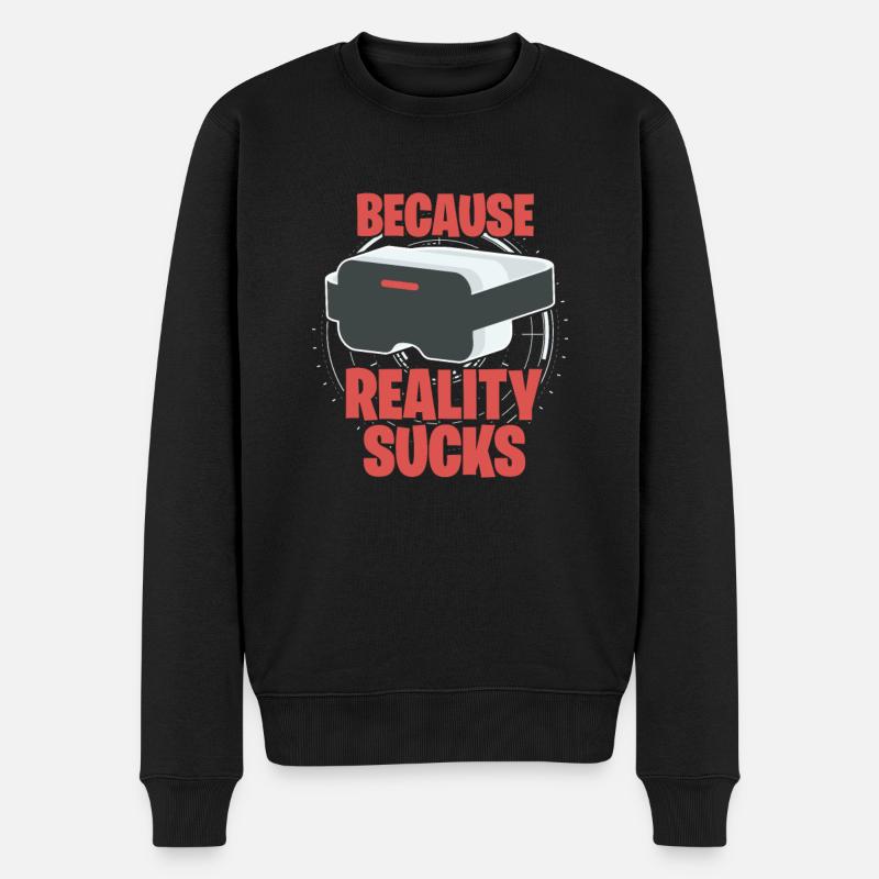 VR Virtual Reality - Männer Premium Bio Pullover - Schwarz