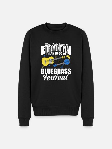 Retirement Bluegrass Festival Pension Gift - Men's Premium Organic Jumper - black