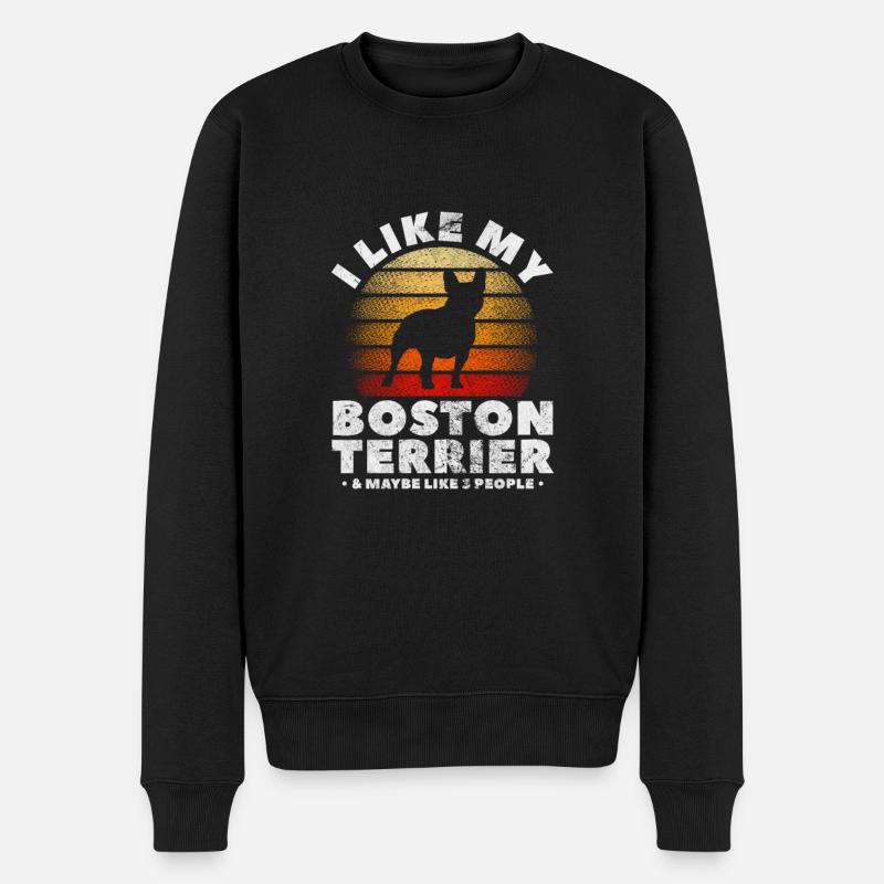Boston Terrier - Pull Premium bio Homme - noir
