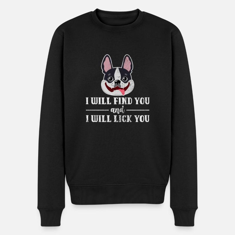 Boston Terrier - Männer Premium Bio Pullover - Schwarz