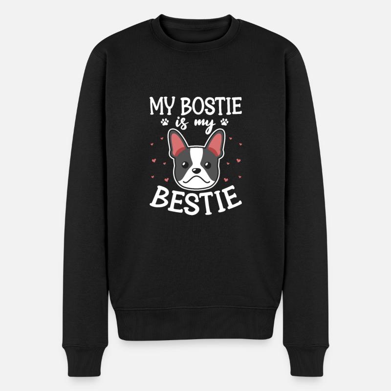 Boston Terrier Hund Hunde Hundeliebhaber Geschenk - Männer Premium Bio Pullover - Schwarz