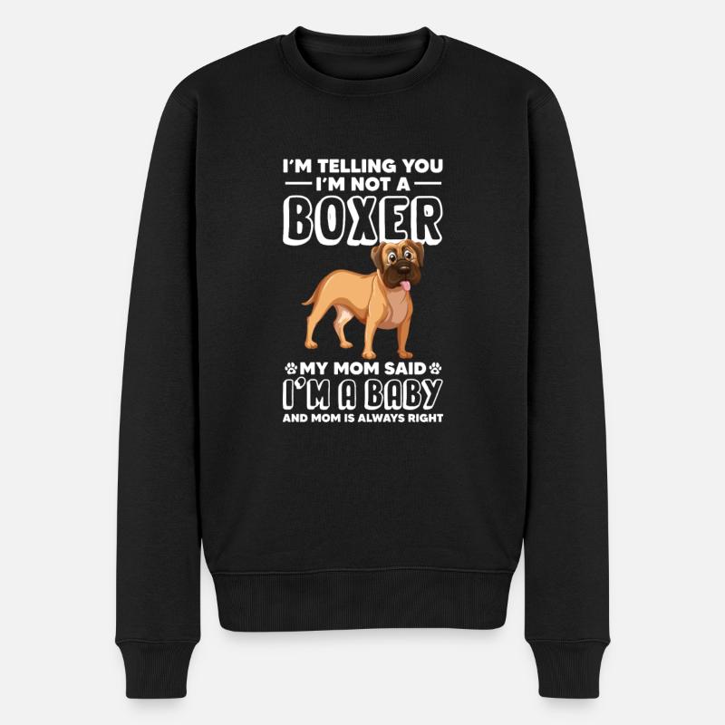 Boxer Hund Hunde Deutscher Boxer Geschenk - Männer Premium Bio Pullover - Schwarz