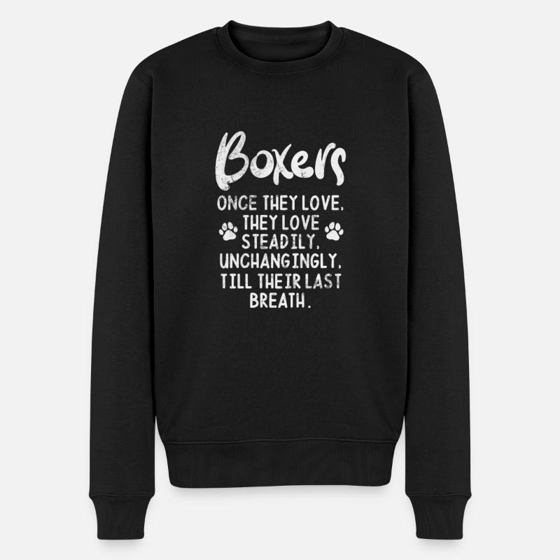 Boxer Hund - Männer Premium Bio Pullover - Schwarz