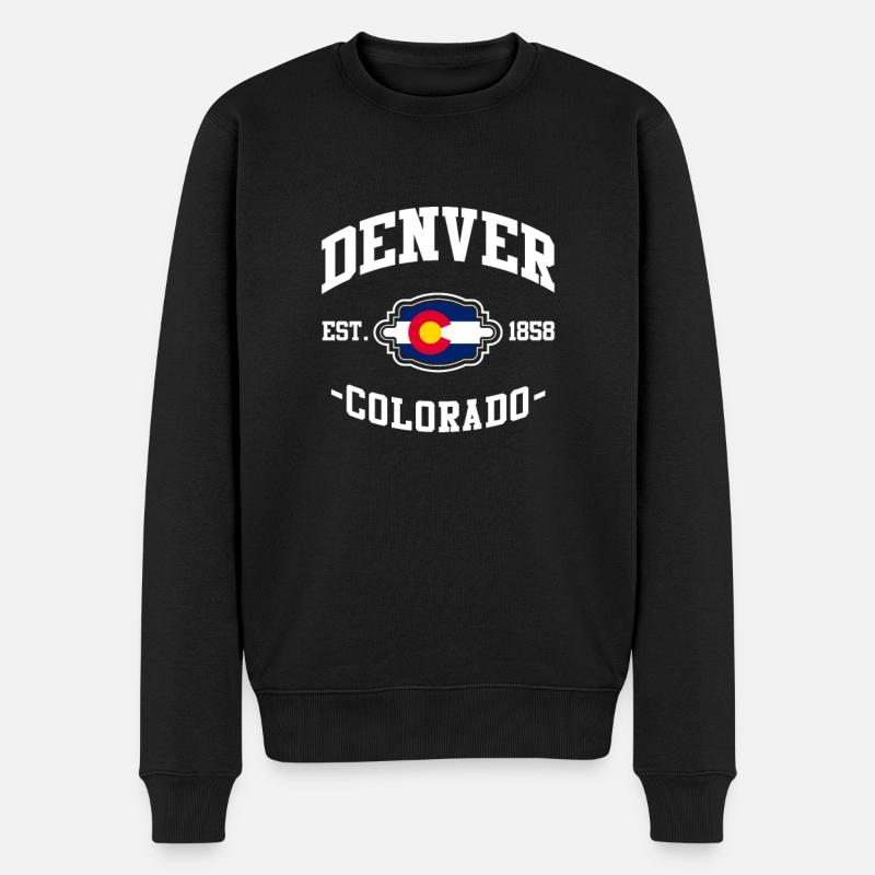 Denver - Männer Premium Bio Pullover - Schwarz