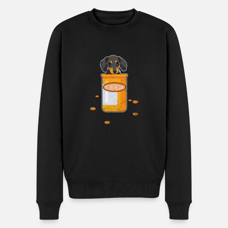 Dackel - Männer Premium Bio Pullover - Schwarz