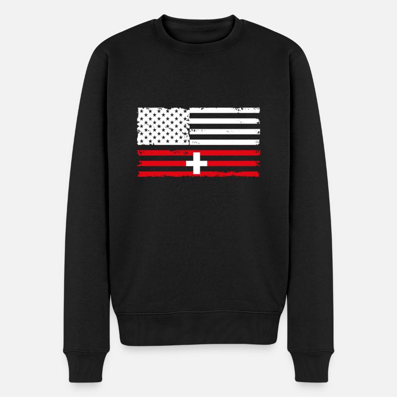Suisse Amérique - Pull Premium bio Homme - noir