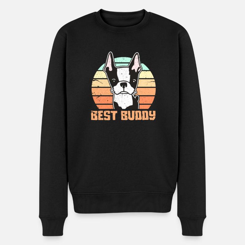 Boston Terrier - Pull Premium bio Homme - noir