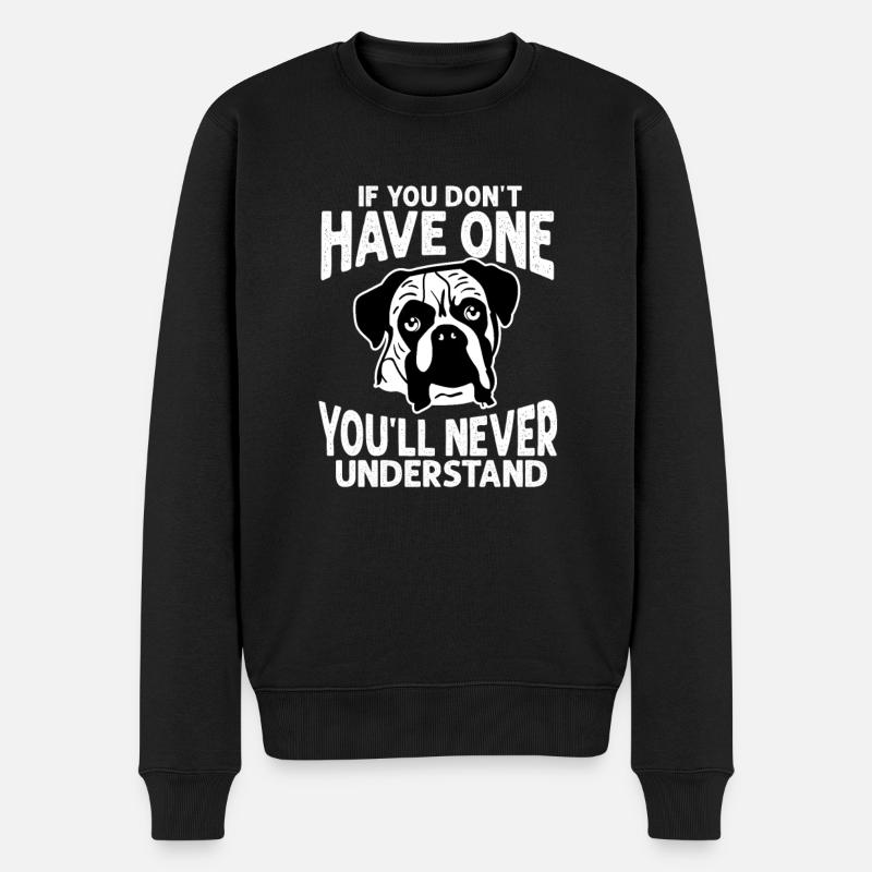 Boxer Hund - Männer Premium Bio Pullover - Schwarz