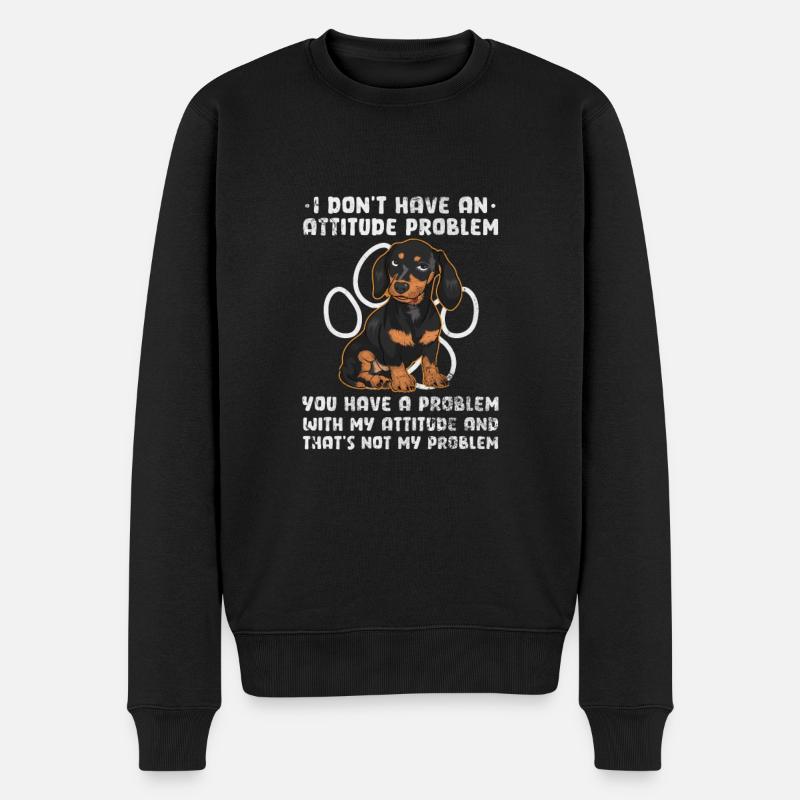Dackel - Männer Premium Bio Pullover - Schwarz
