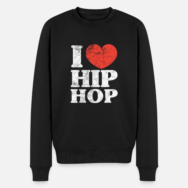 Hip Hop - Männer Premium Bio Pullover - Schwarz