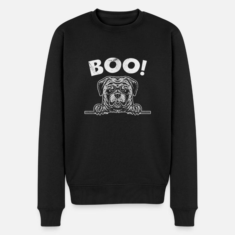 Mops - Männer Premium Bio Pullover - Schwarz
