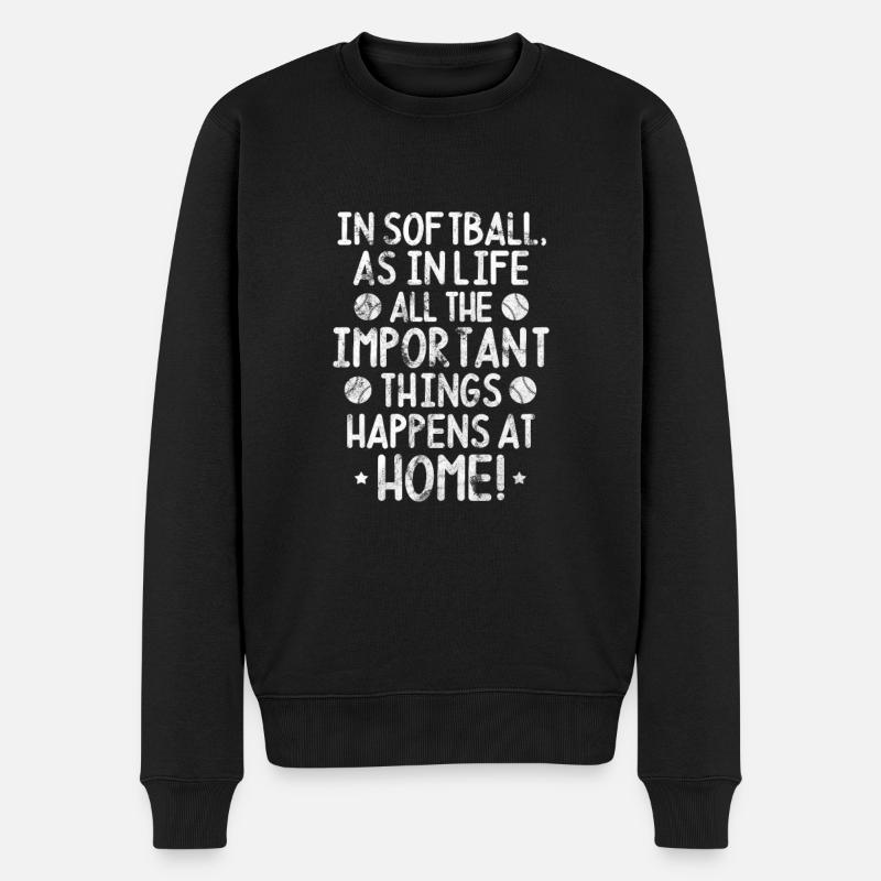 Softball - Männer Premium Bio Pullover - Schwarz
