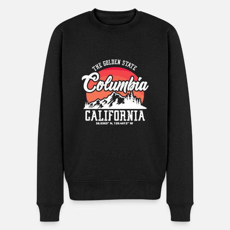 Columbia Kalifornien - Männer Premium Bio Pullover - Schwarz