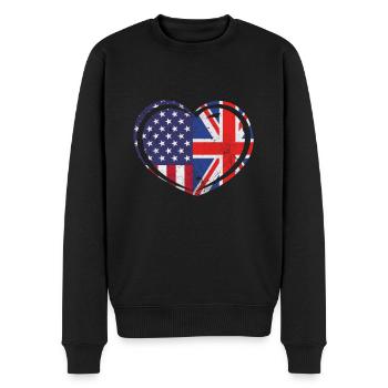 United Kingdom USA - Männer Premium Bio Pullover - Schwarz - Vorne - Nico (187cm)