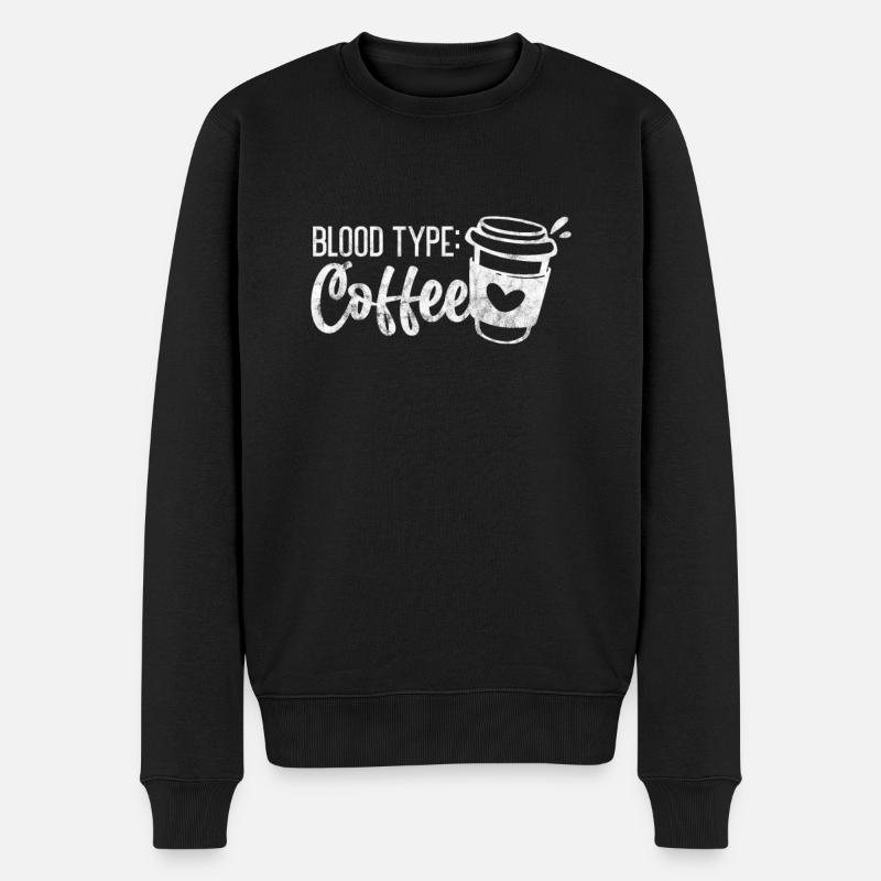 Kaffee - Männer Premium Bio Pullover - Schwarz