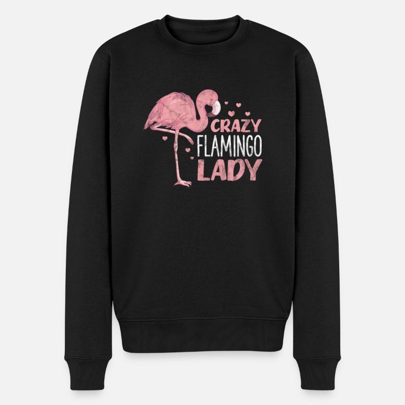 Dame flamant rose - Pull Premium bio Homme - noir