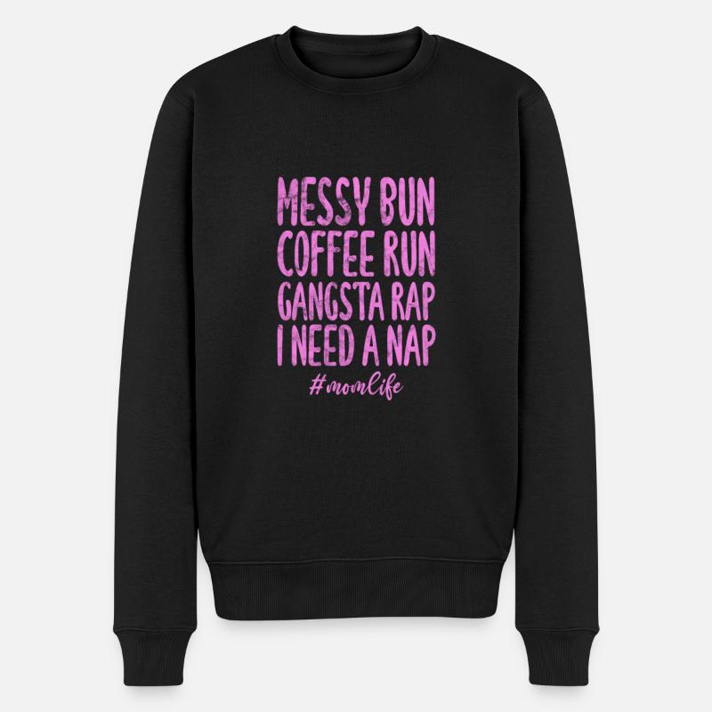 Hip Hop Mutter - Männer Premium Bio Pullover - Schwarz