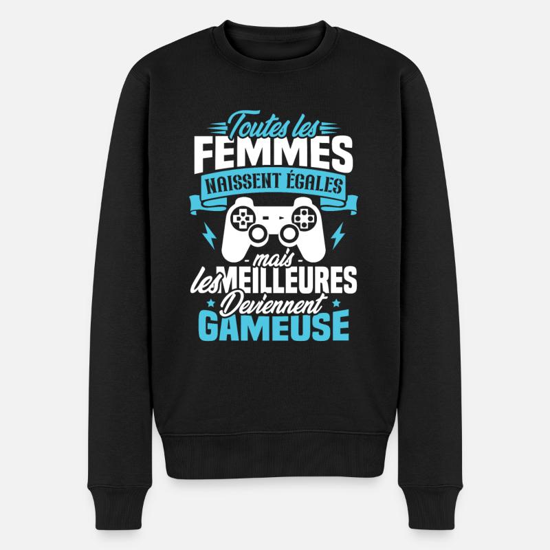 Les meilleures femmes deviennent gameuse - Pull Premium bio Homme - noir