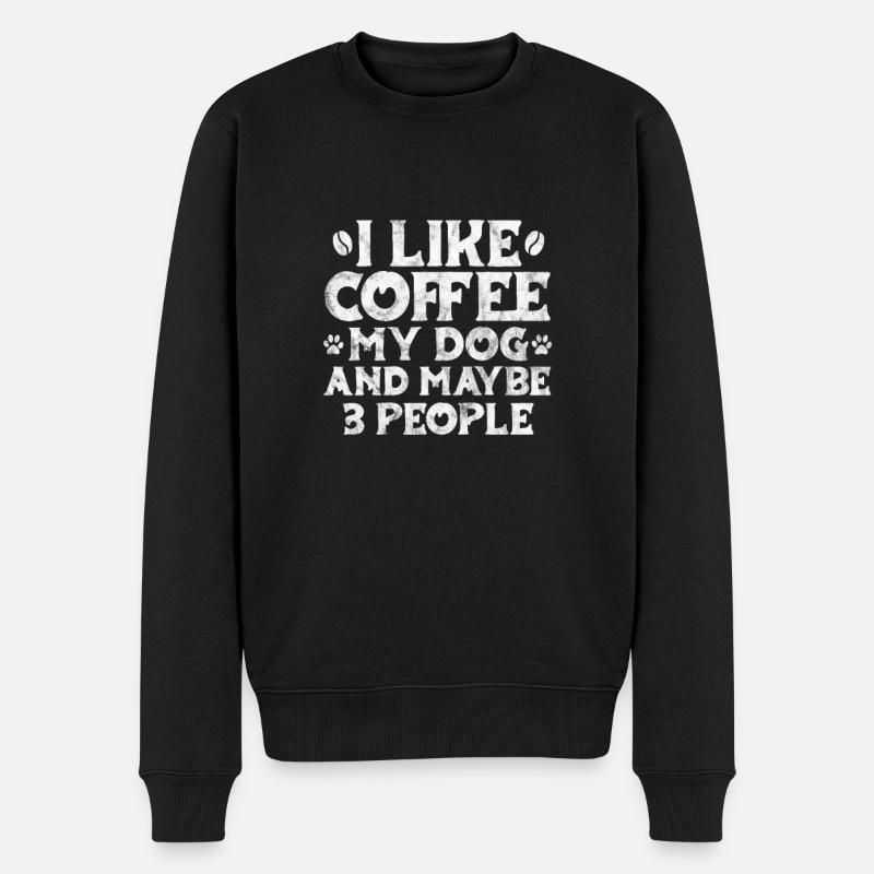Café - Pull Premium bio Homme - noir