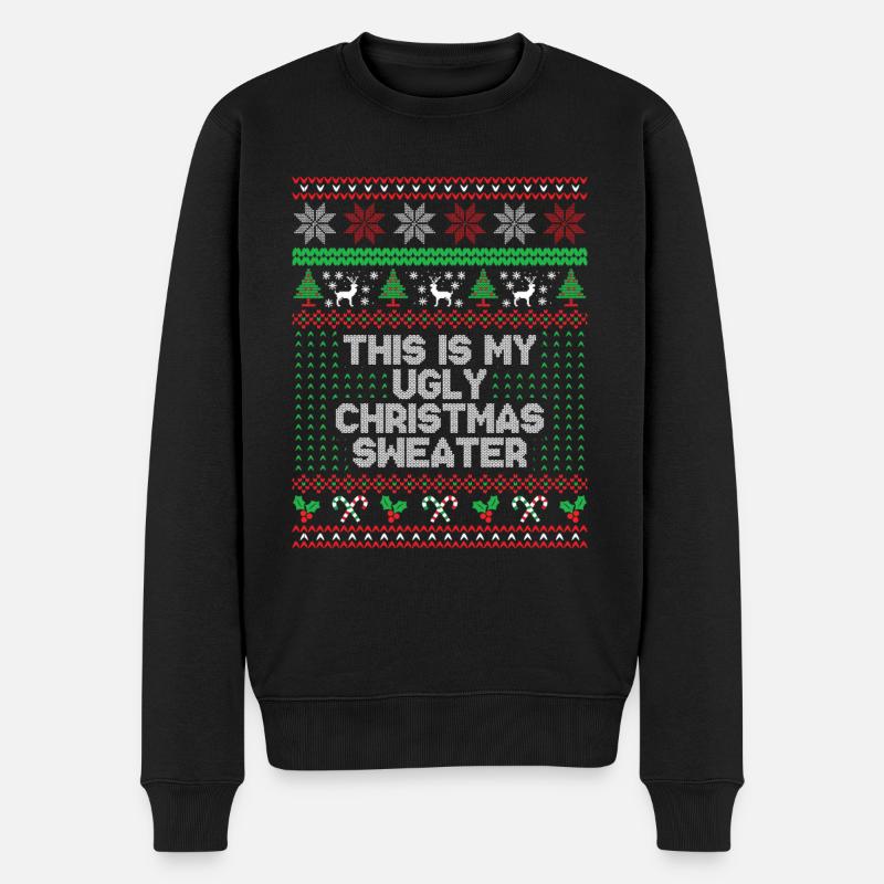 Das ist mein hässlicher Weihnachtspullover - Männer Premium Bio Pullover - Schwarz