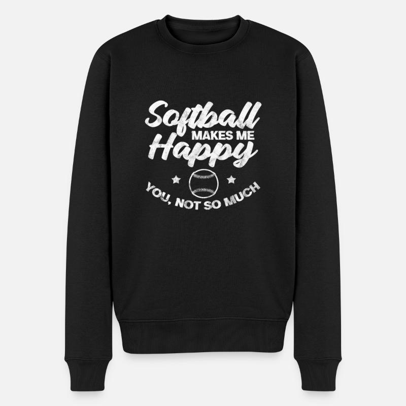 Softball - Männer Premium Bio Pullover - Schwarz