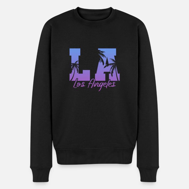 Los Angeles - Männer Premium Bio Pullover - Schwarz