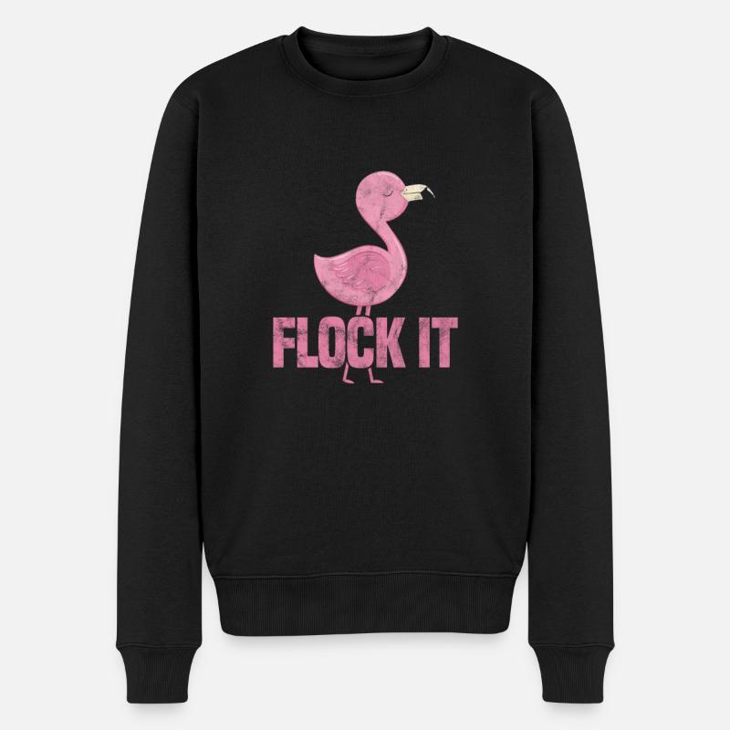 Flamingo - Männer Premium Bio Pullover - Schwarz