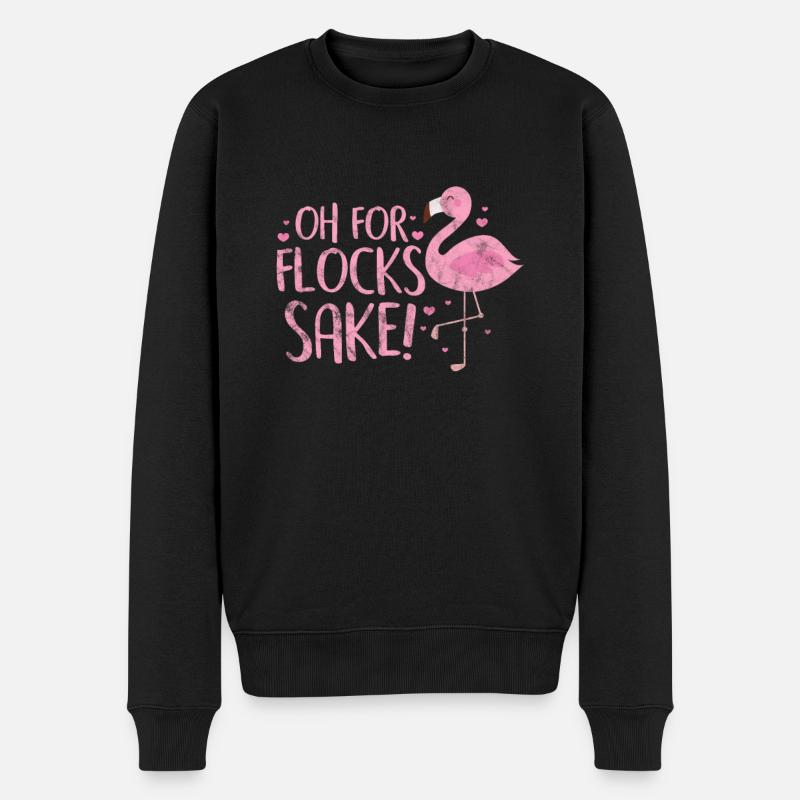 Flamingo - Männer Premium Bio Pullover - Schwarz