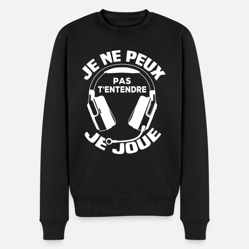 Je ne peux pas t'entendre, je joue - Pull Premium bio Homme - noir