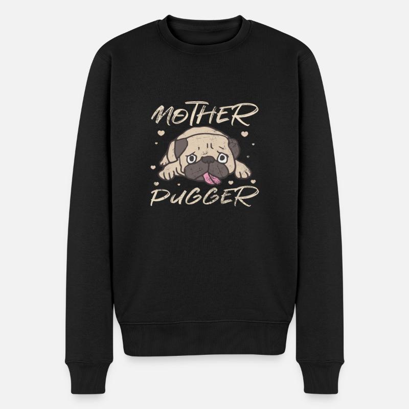 Mops - Männer Premium Bio Pullover - Schwarz