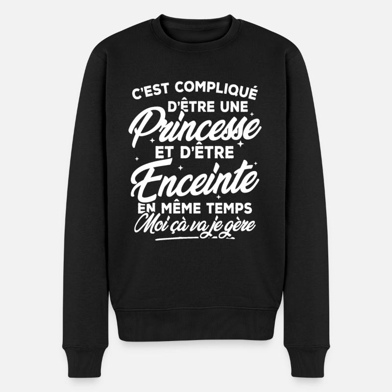 Une Princesse et Enceinte - Pull Premium bio Homme - noir