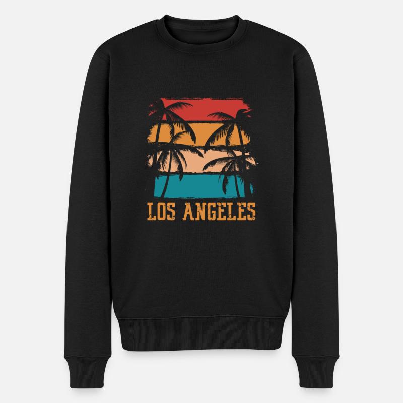 Los Angeles - Männer Premium Bio Pullover - Schwarz