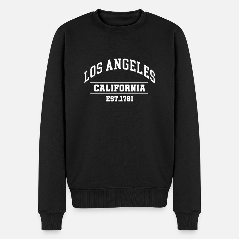 Los Angeles - Männer Premium Bio Pullover - Schwarz