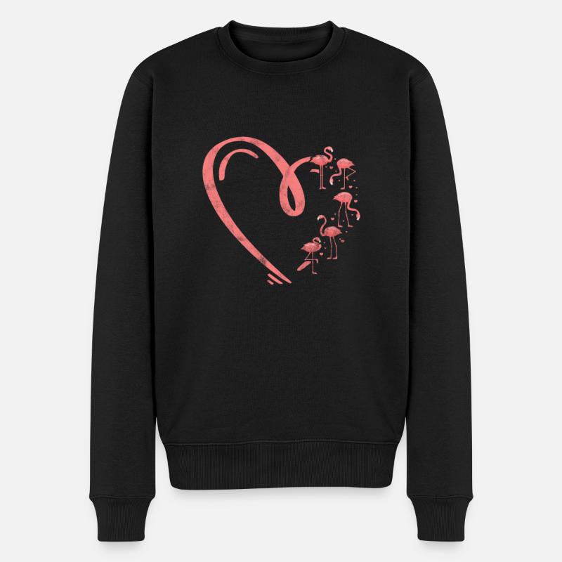 Flamingo - Männer Premium Bio Pullover - Schwarz